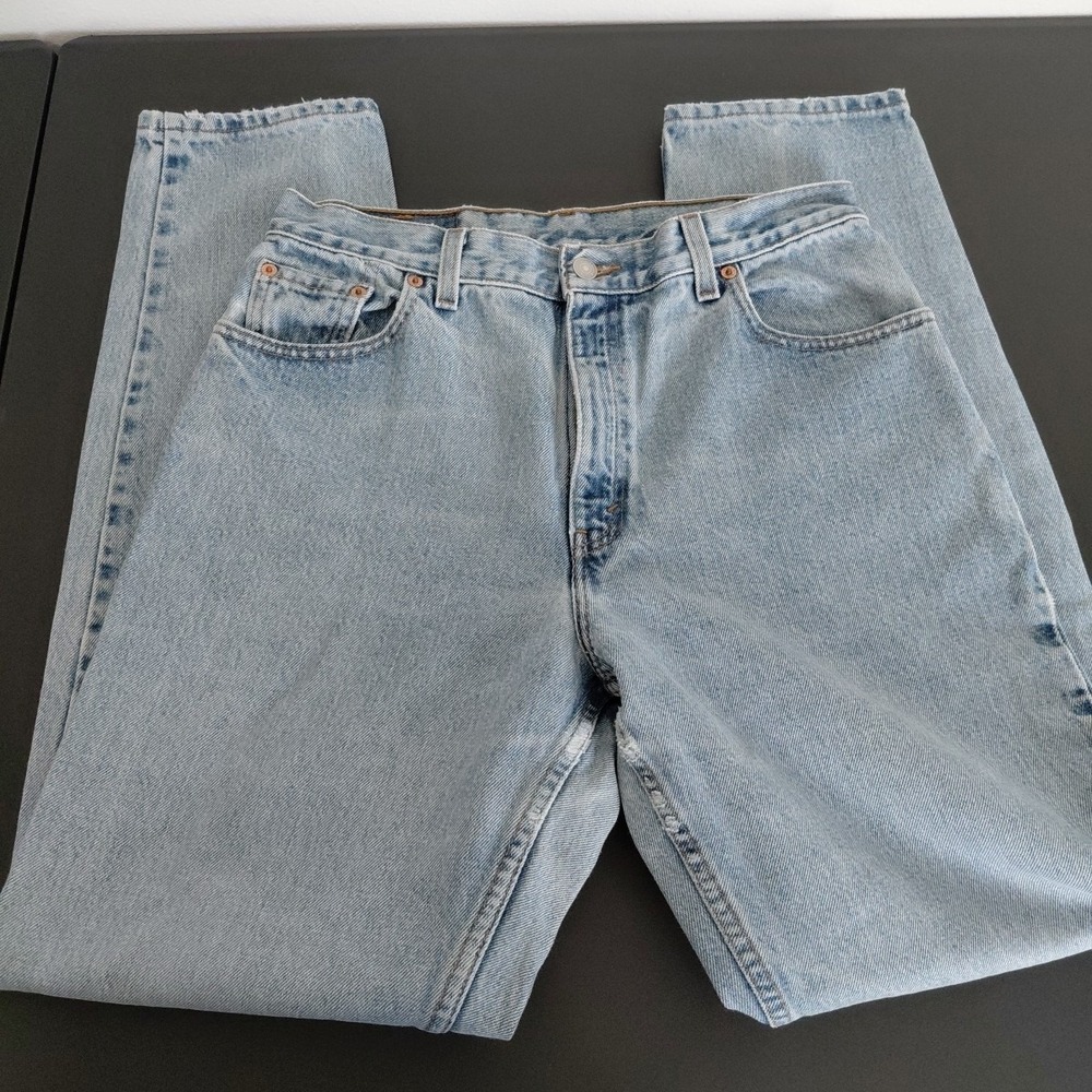 Vintage Levi's 550 Relaxed Fit Tapered Jeans 13 Jr Made in USA Y2K Light Wash - Picture 8 of 14